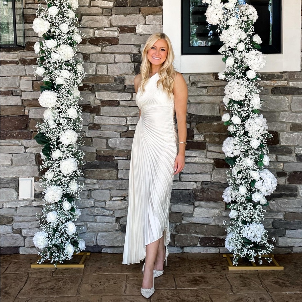 A.L.C. Delfina Satin Pleated Dress - Picture 2 of 3